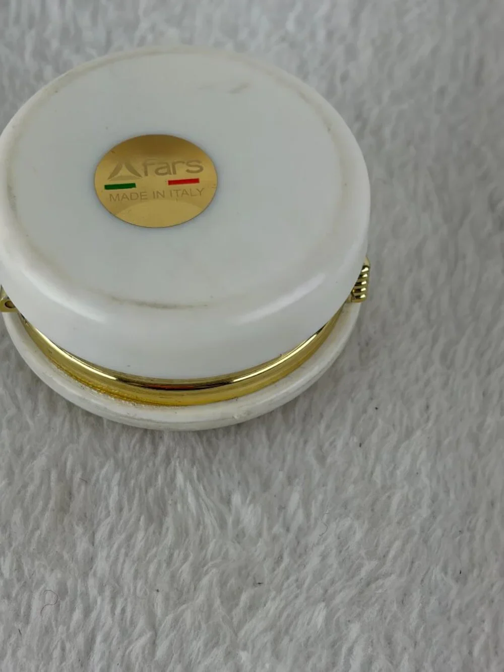 Italian Alabaster Trinket Box Roma St Peter’s Basilica Vatican 3.25”